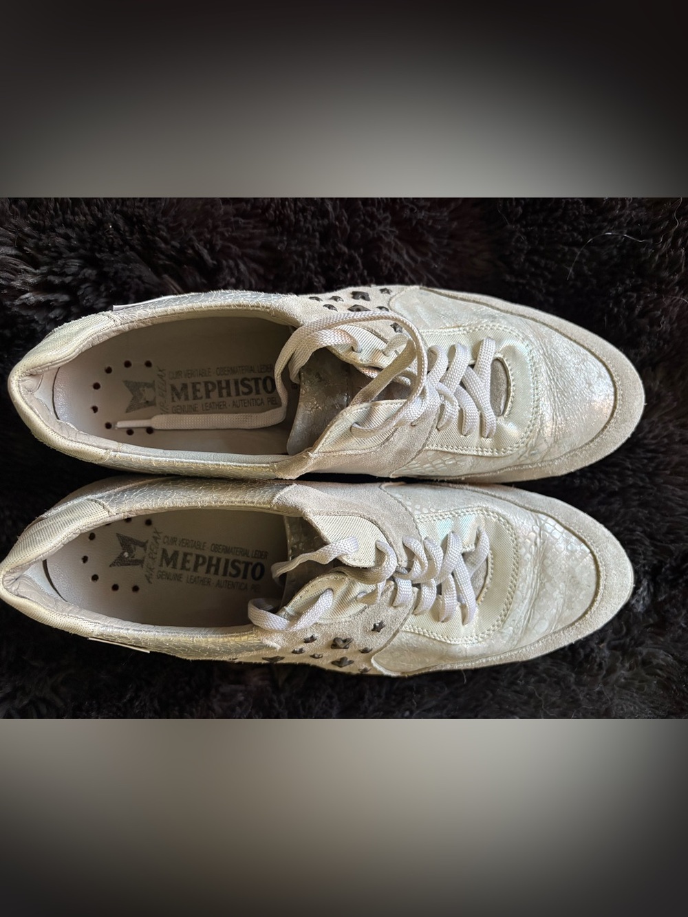 Mephisto Women’s silver Lace-Up Casual Sneakers